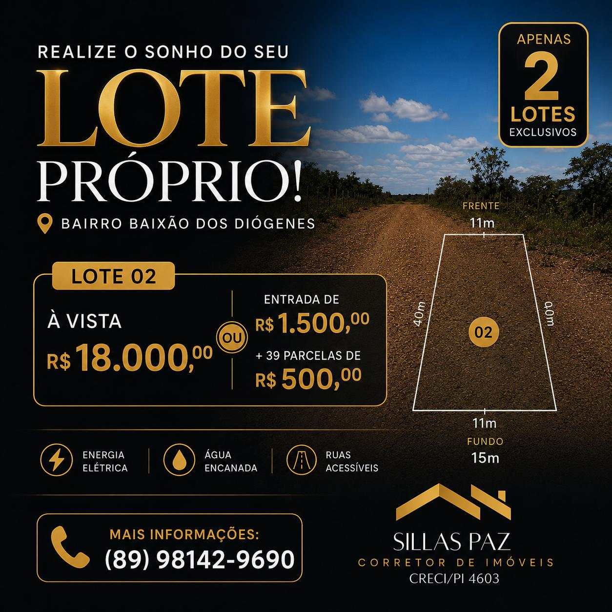 Lotes exclusivos no Baixão dos Diógenes