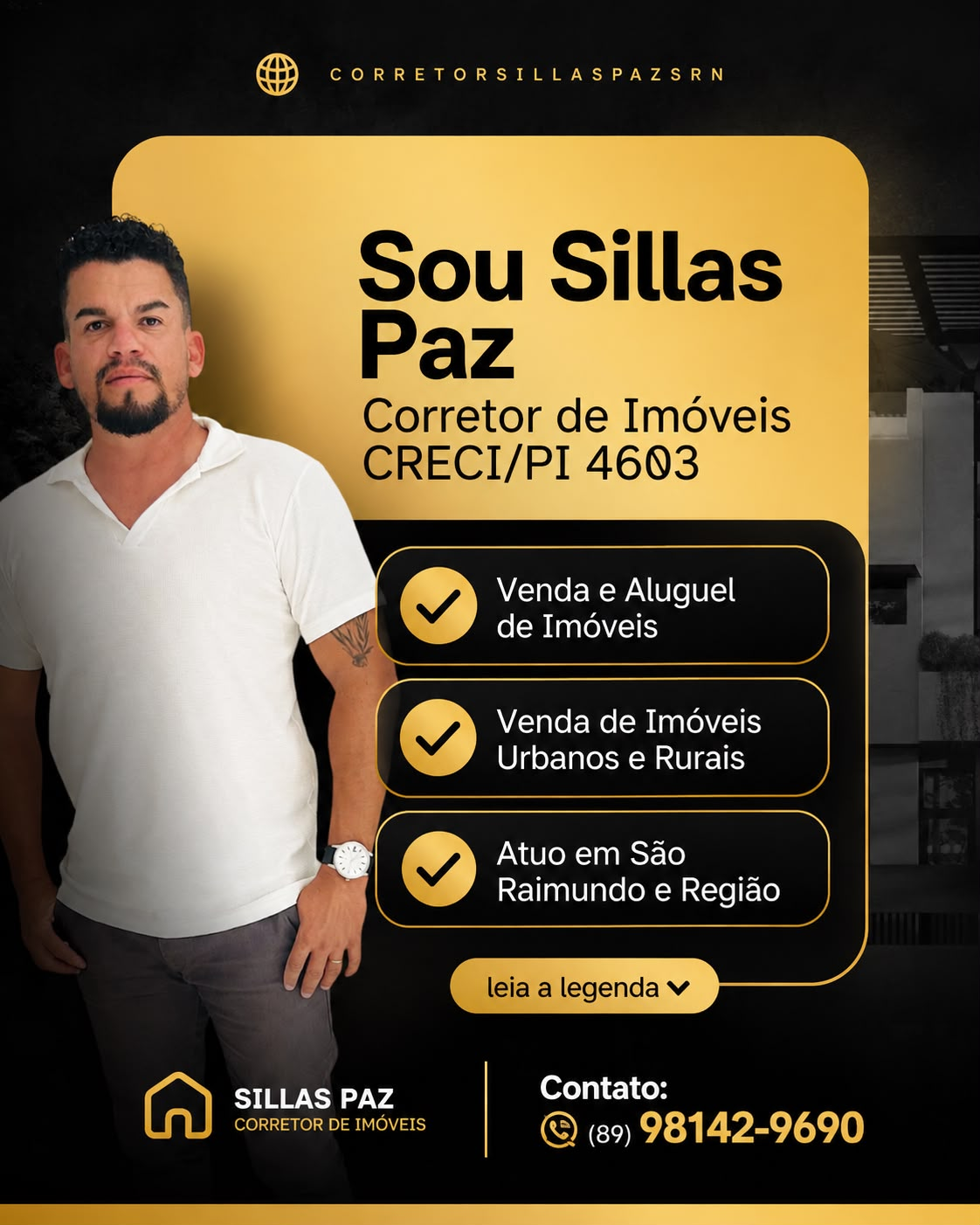 Sillas Paz, corretor de imóveis em São Raimundo Nonato